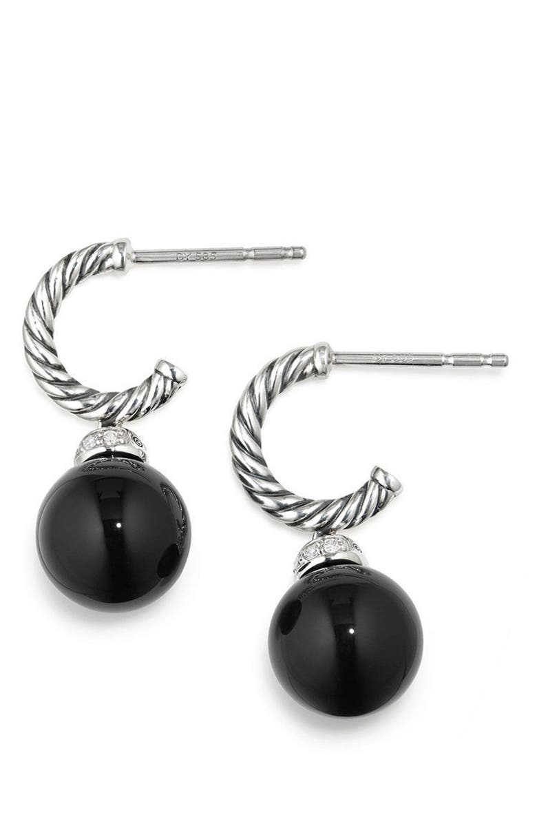 David Yurman Solari Hoop Earrings with Diamonds, Alternate, color,