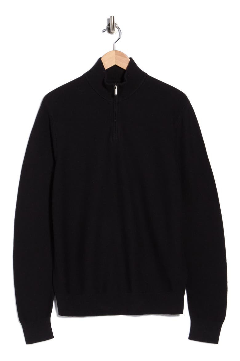 Quarter Zip Pullover, Alternate, color, BLACK