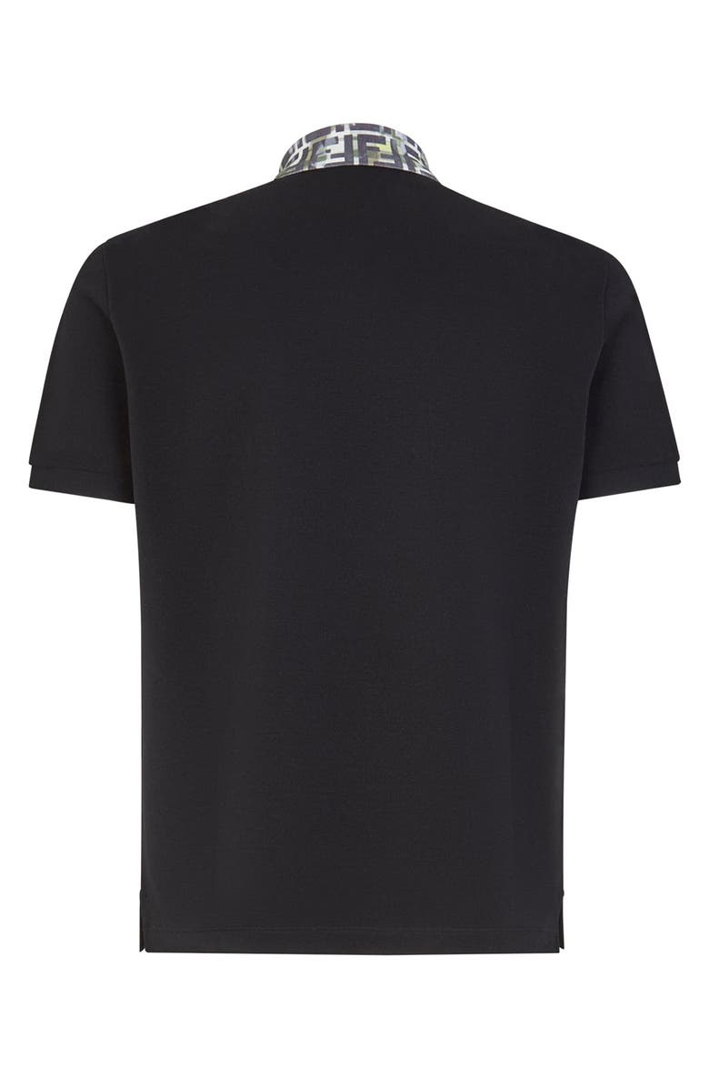 Fendi Camouflage FF Collar Piqué Polo, Alternate, color,