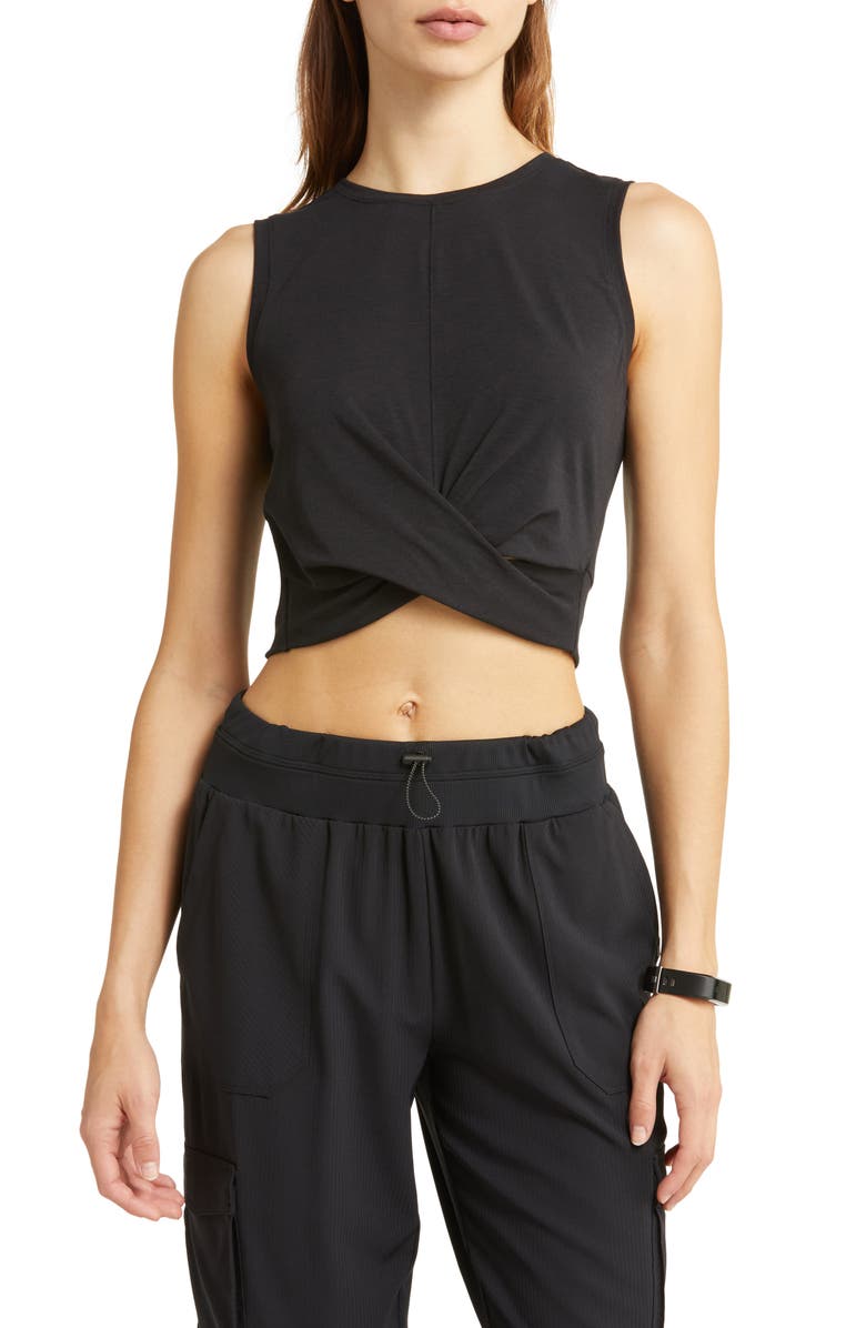 Zella Work For It Twist Crop Tank, Main, color, 