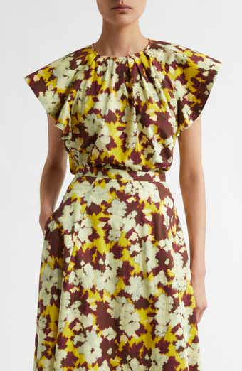 Ulla Johnson Rumi Print Flutter Sleeve Top