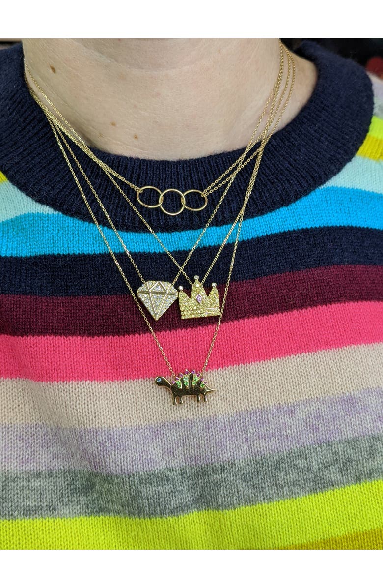 Campbell + Charlotte Juju Dino Charm Necklace, Alternate, color, Gold