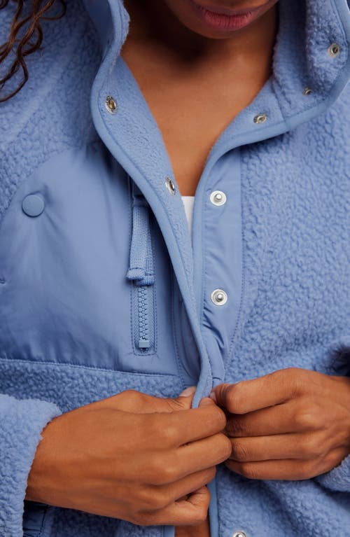 Free People Fp Movement Hit The Slopes Fleece Jacket In Blue