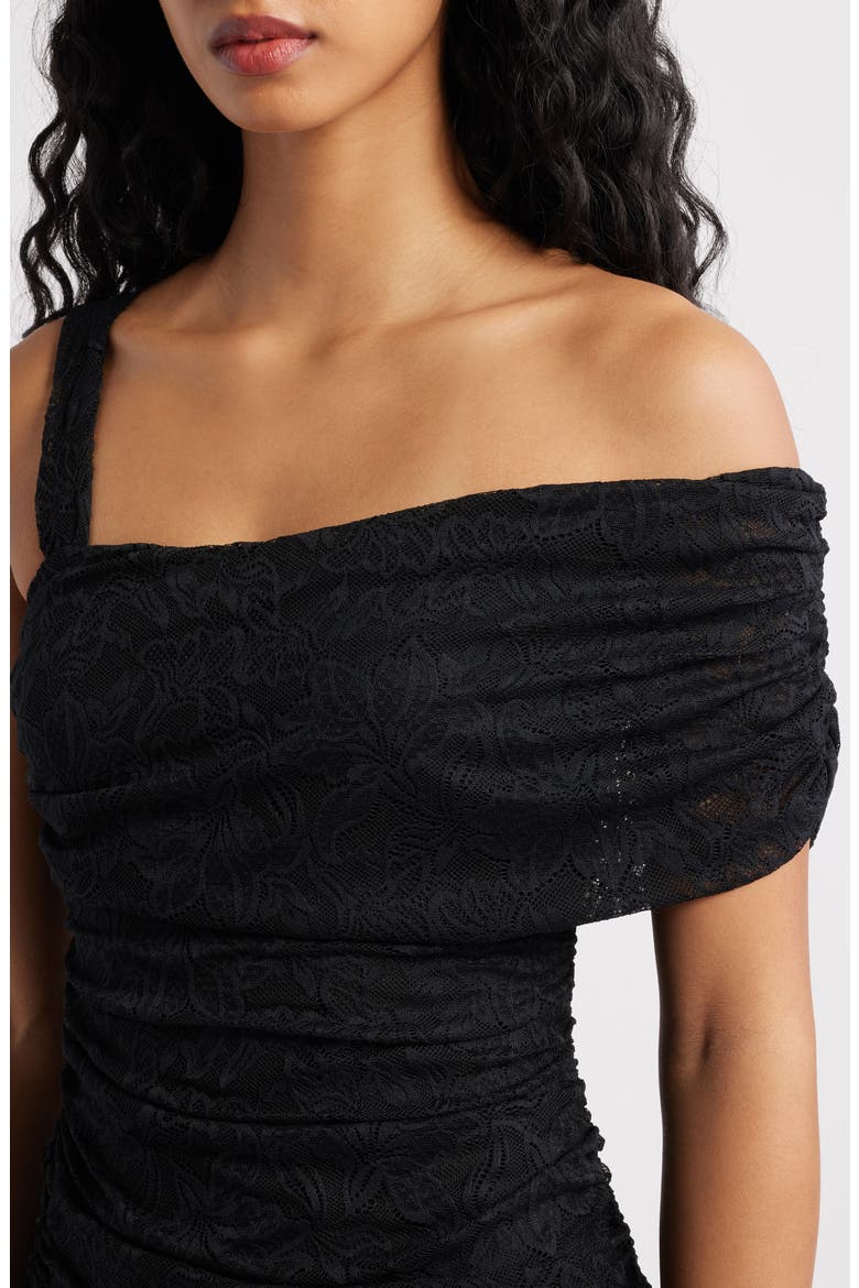 Otto Lace Minidress, Alternate, color, NOIR