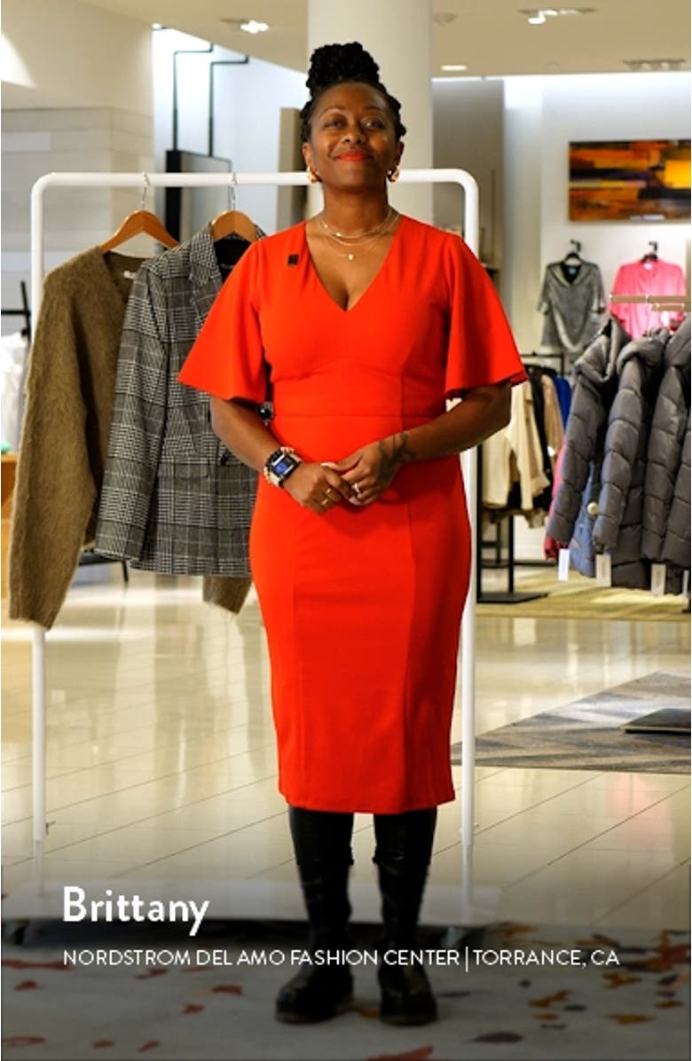 Flutter Sleeve Midi Dress, sales video thumbnail