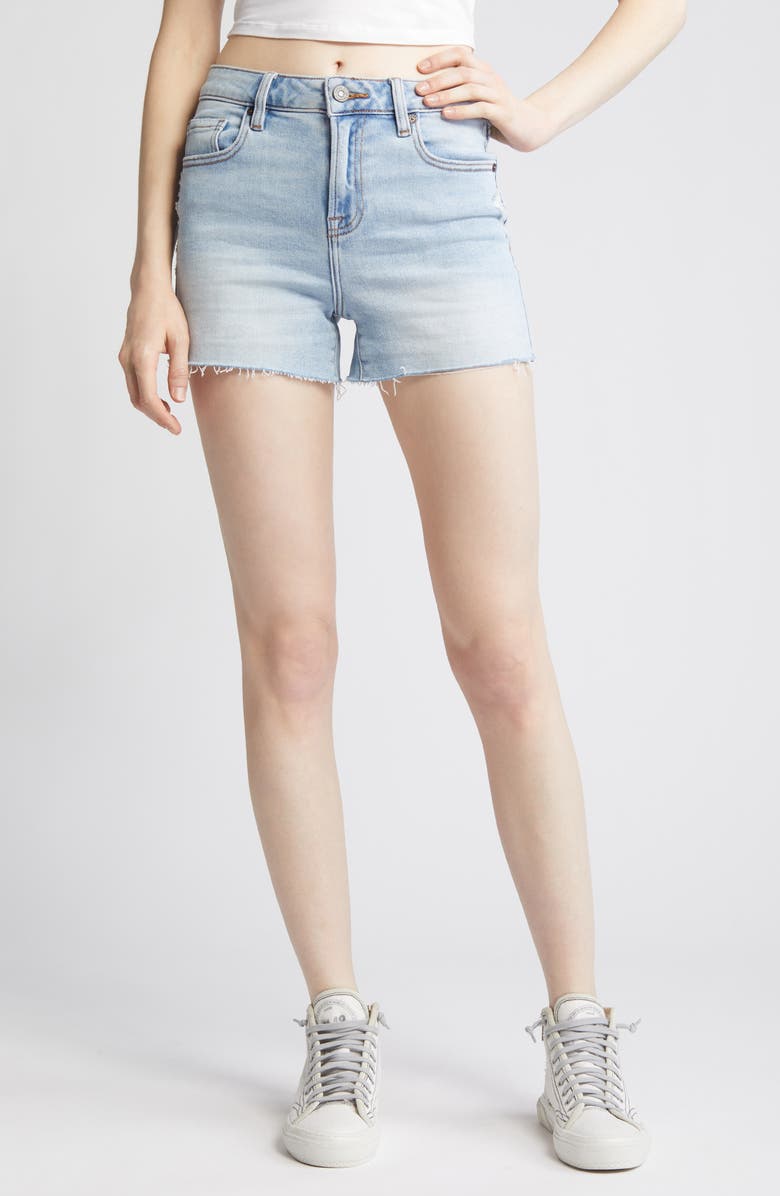 HIDDEN JEANS Cutoff Denim Shorts, Main, color, Medium Wash