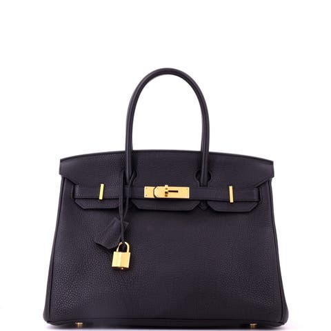 Birkin Handbag Black Togo with Gold Hardware 30