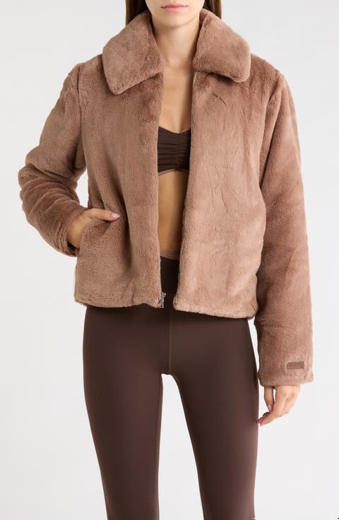 Plush Faux Fur Cropped Jacket