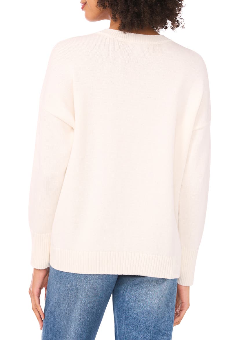 Prosecco Please Cotton Sweater, Alternate, color, ANTIQUE WHITE