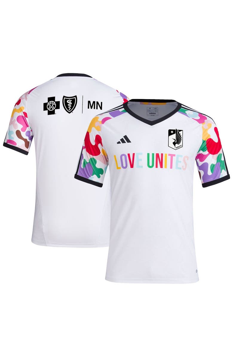 adidas Men's adidas White Minnesota United FC 2023 Pride Pre-Match Top, Main, color, 