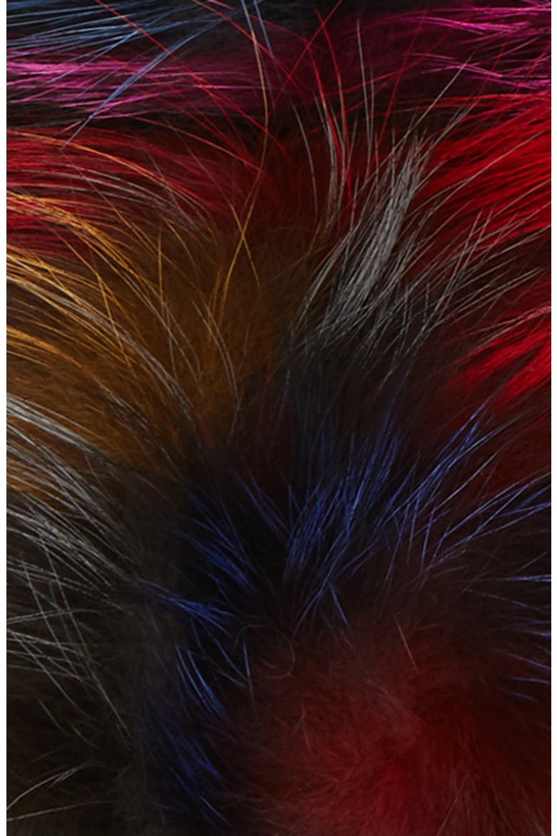 Insomniac Knit & Genuine Fox Fur Open Finger Mittens, Alternate, color, DARK MULTI