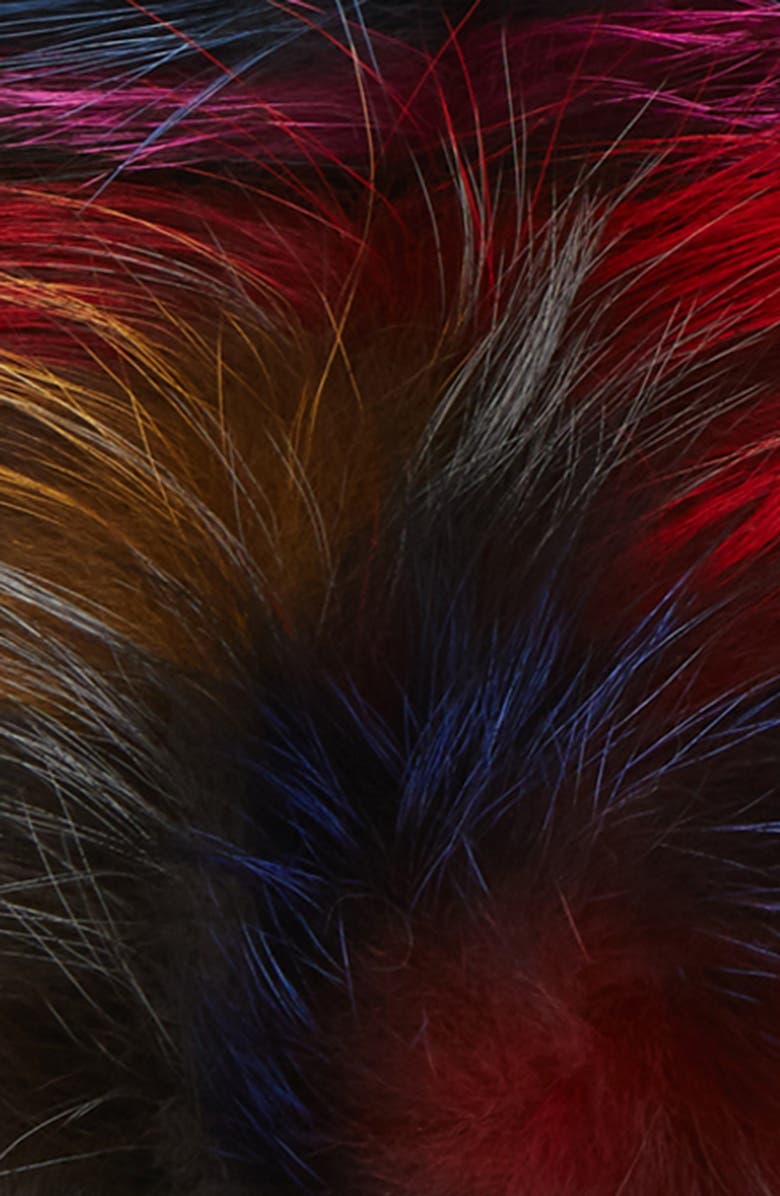 Jocelyn Insomniac Knit & Genuine Fox Fur Open Finger Mittens, Alternate, color, 