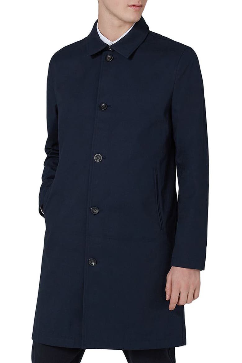 Single Breasted Topcoat, Main, color, DARK BLUE