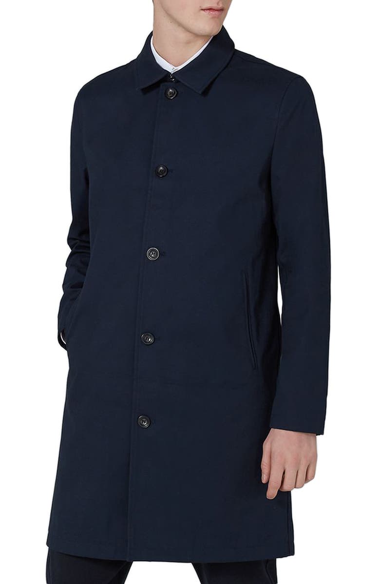 Topman Single Breasted Topcoat, Main, color,