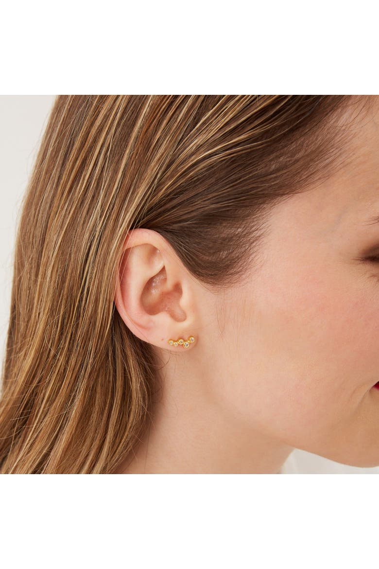 Star Cluster Stud Earring Sterling Silver, Alternate, color, Gold
