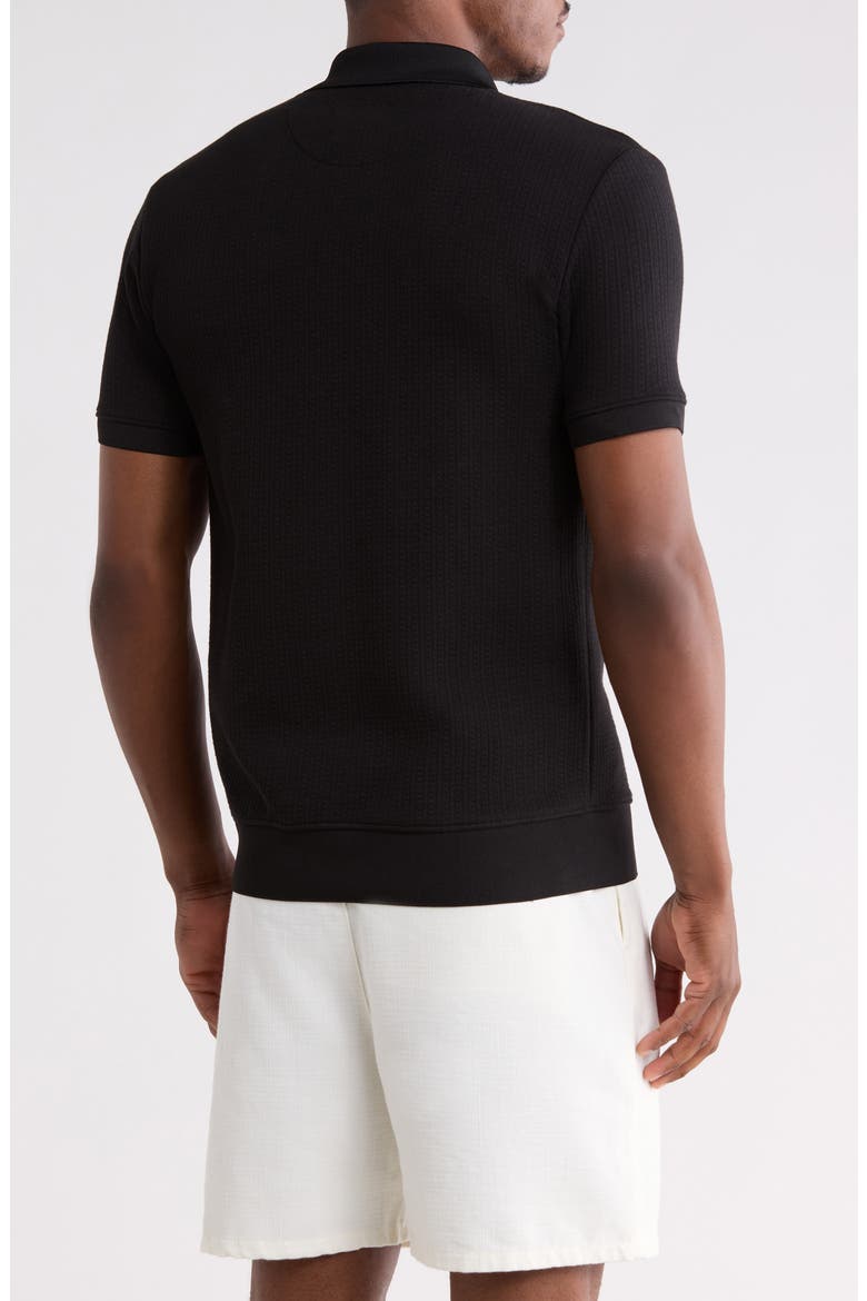 Quarter Zip Knit Polo, Alternate, color, BLACK
