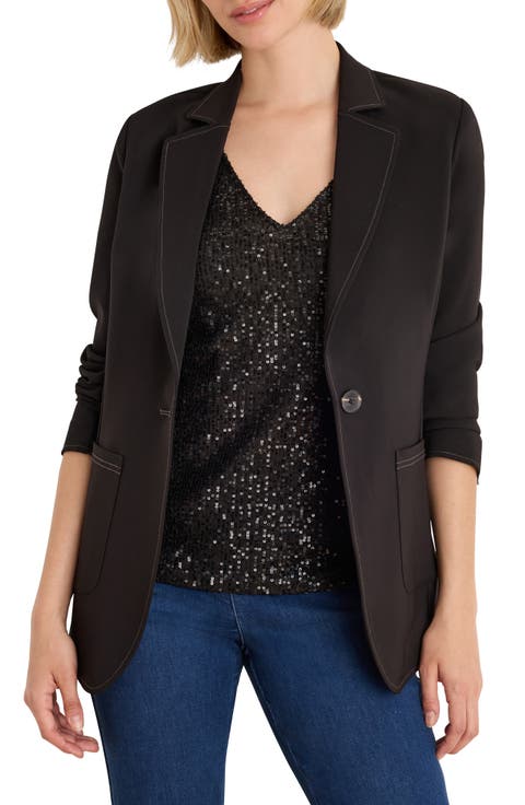 Accent Stitch Stretch Blazer