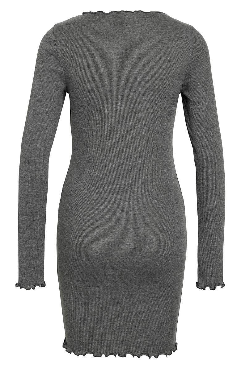 Noisy may Long Sleeve Babylock Dress, Alternate, color, Medium Grey Melange
