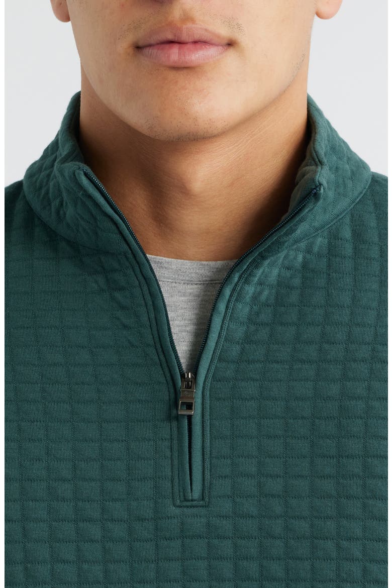 Quad Quilted Quarter Zip Pullover, Alternate, color, NORDIC PINE