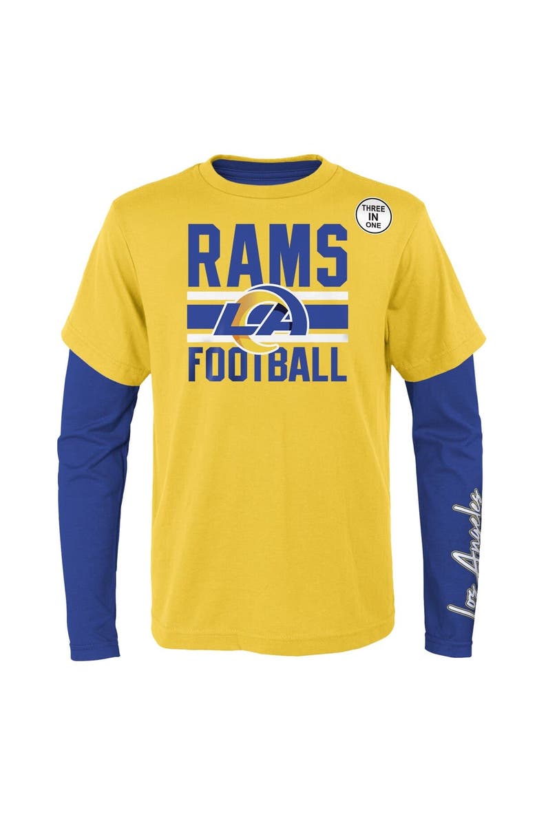 Outerstuff Preschool Royal/Gold Los Angeles Rams Fan Fave T-Shirt Combo Set, Alternate, color, 