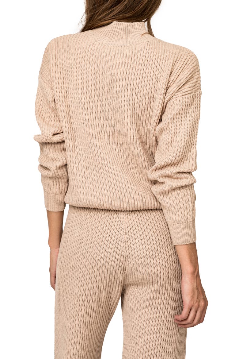 Gigi Rib Mock Neck Sweater, Alternate, color, NEUTRAL