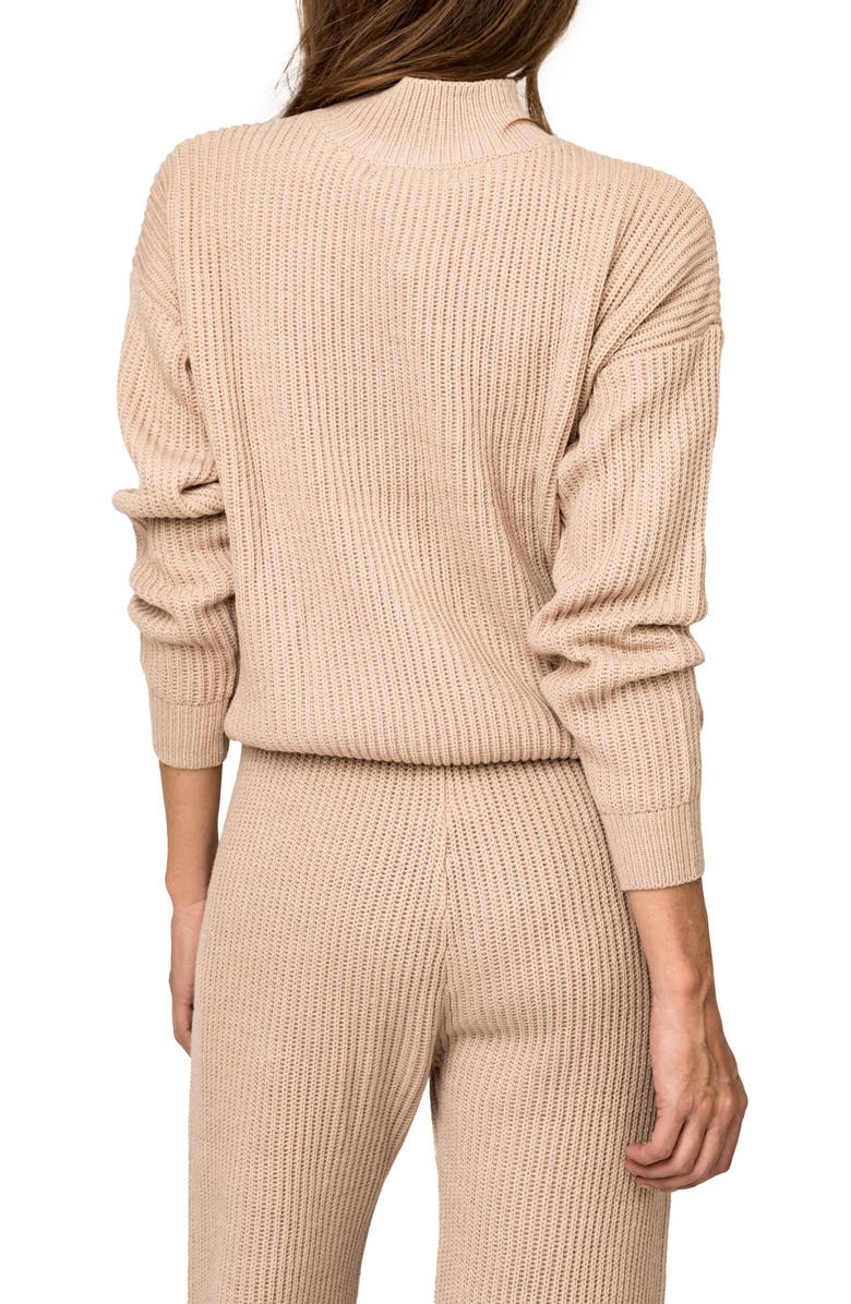 GIBSONLOOK Gigi Rib Mock Neck Sweater, Alternate, color, Neutral