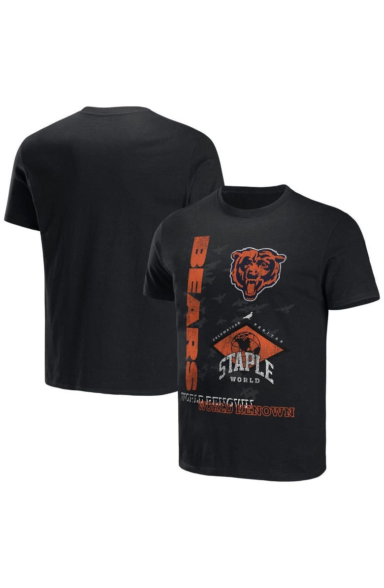 STAPLE Men's NFL x Staple Black Chicago Bears World Renowned T-Shirt, Main, color, 