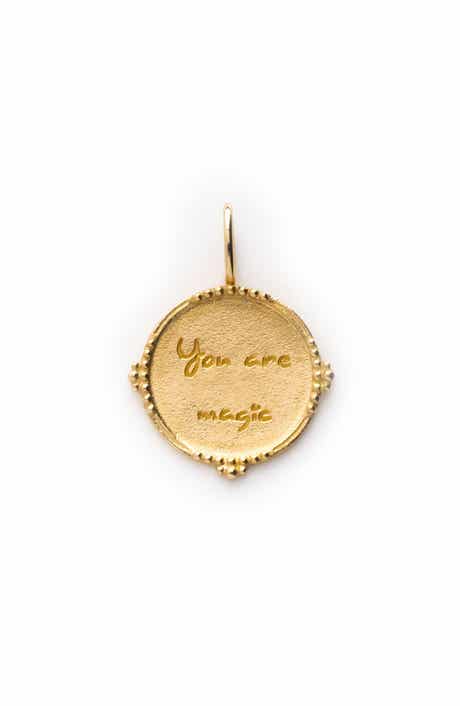 Local Eclectic You Are Magic Solid Gold Coin Charm