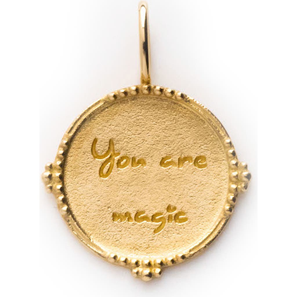 Local Eclectic You Are Magic Solid Gold Coin Charm In Gold