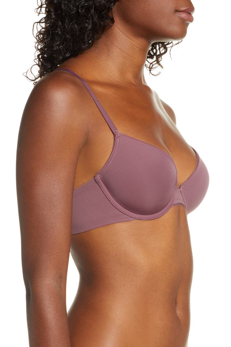 Shea Mesh Trimmed T-Shirt Bra, Alternate, color, MANOR PURPLE