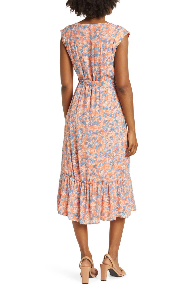 Nanette Lepore Floral Button Front Midi Dress, Alternate, color, 