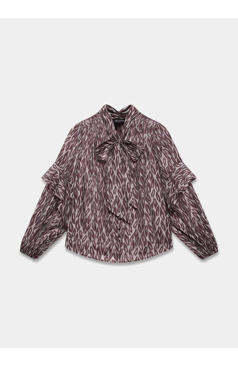 MINT VELVET Leaf Print Blouse, Alternate, color, Burgundy