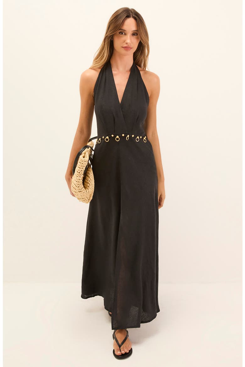 Hailey Halter Cover-Up Dress, Alternate, color, BLACK