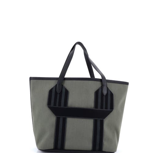 Pre-owned Hermes Hermes Pursangle Tote Canvas With Leather In Brown