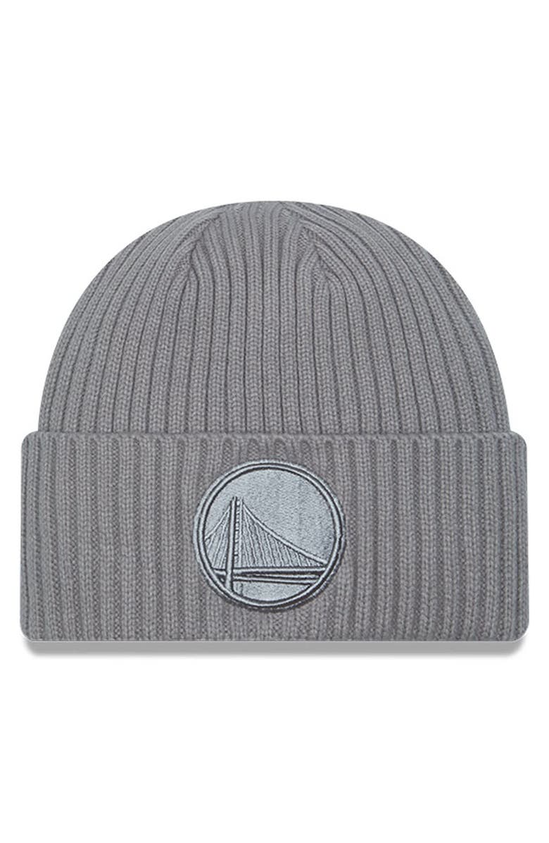 New Era Men's New Era Graphite Golden State Warriors Color Pack Cuffed Knit Hat, Main, color,