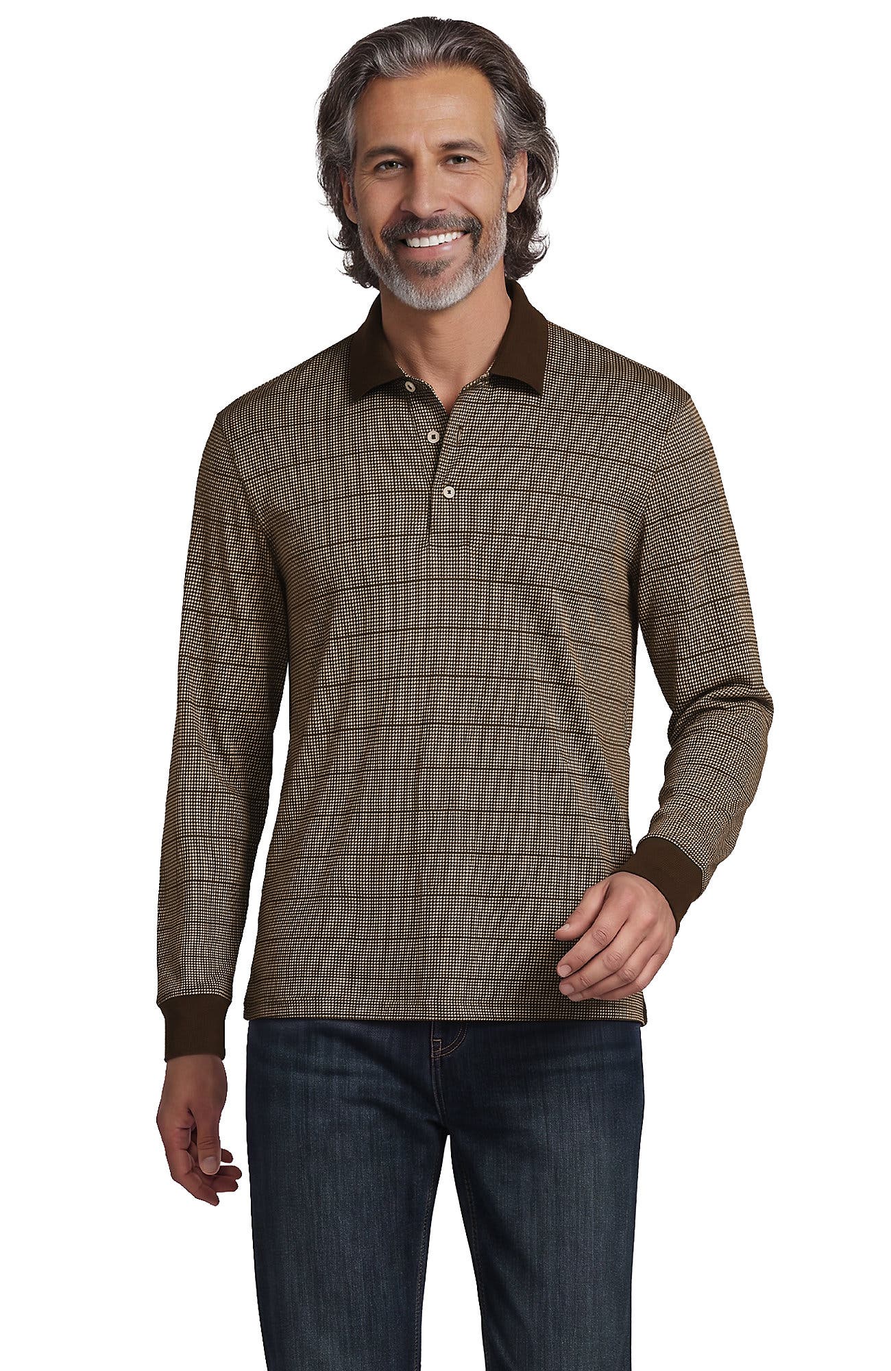 Dark Walnut Brown Houndstooth