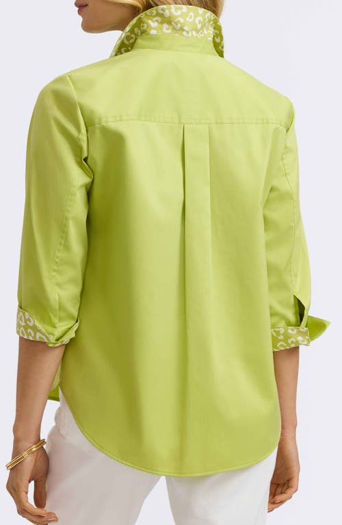 FOXCROFT FOXCROFT MARGIE THREE-QUARTER SLEEVE BUTTON-UP SHIRT