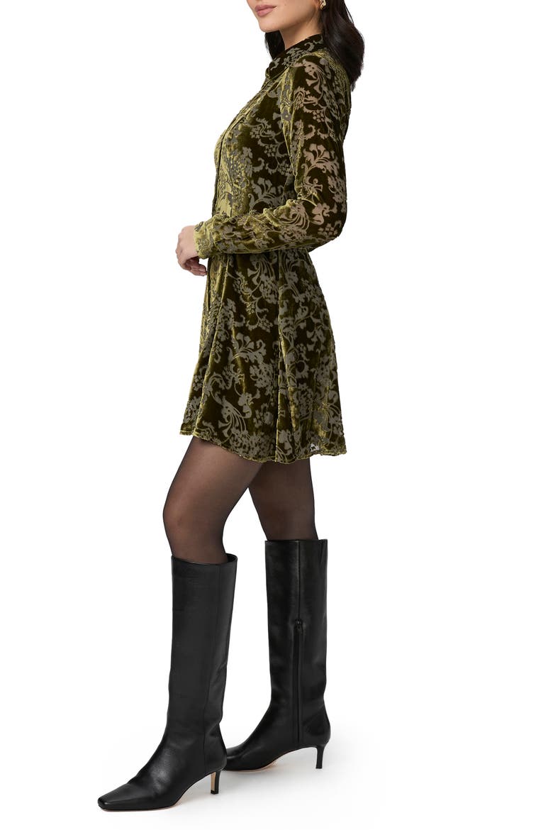Desano Burnout Long Sleeve Shirtdress, Alternate, color, SPANISH MOSS