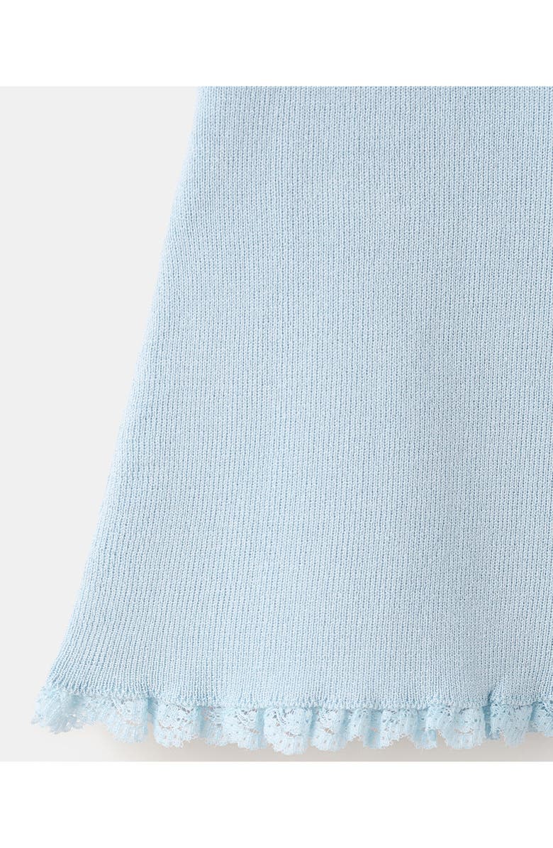 MANGO Lace Rib Miniskirt, Alternate, color, Sky Blue