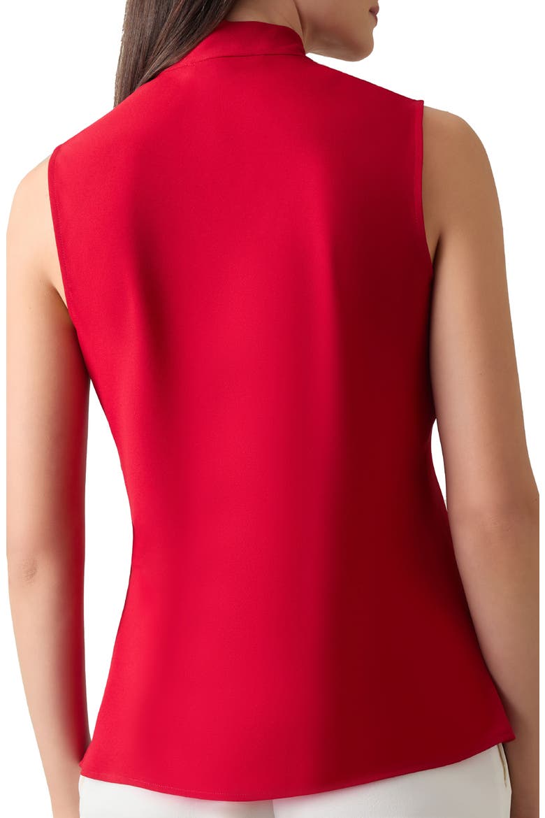 Sleeveless Tie Front Top, Alternate, color, FIRE RED