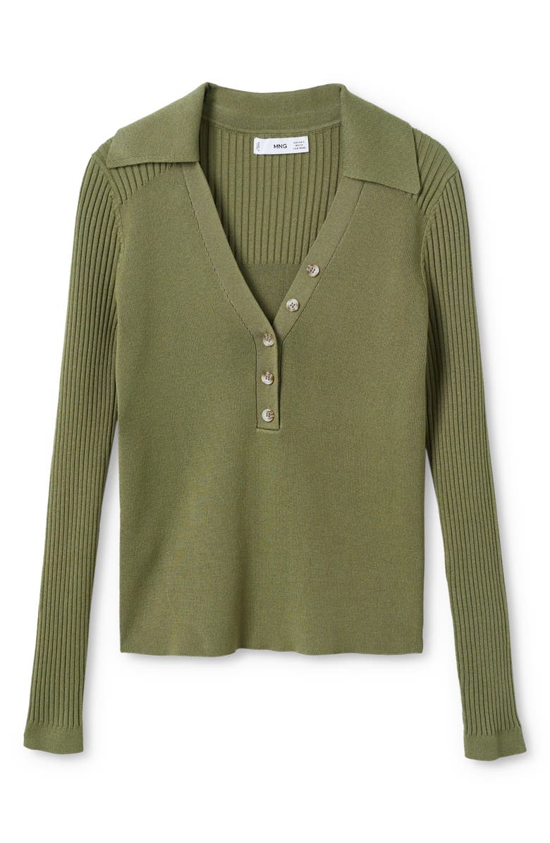 MANGO Rib Polo Sweater, Alternate, color,