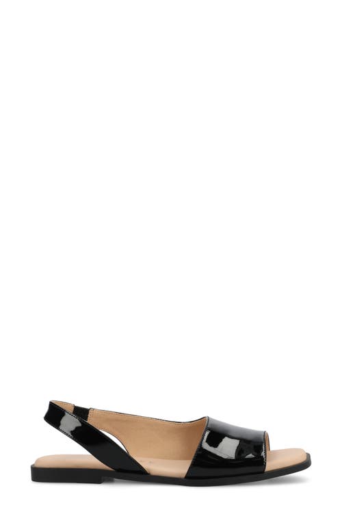 Journee Collection Brinsley Slingback Sandal In Patent/black