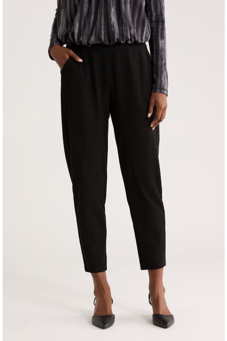 Pull-On Tapered Leg Pants, Main, color, BLACK