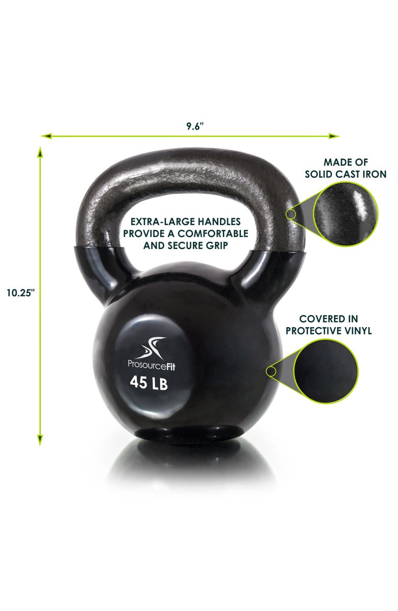 ProsourceFit Vinyl Coated Iron Kettlebell, Alternate, color, 45 Lb