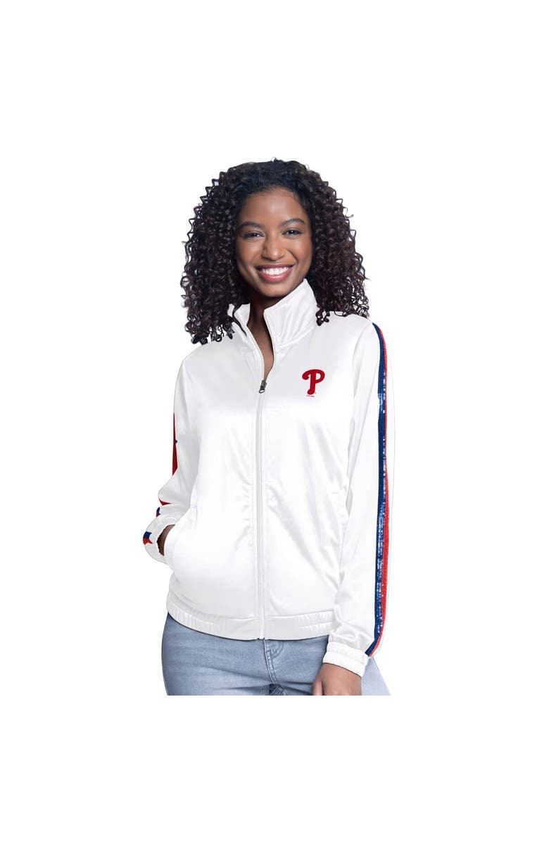 G-III SPORTS BY CARL BANKS Women's G-III Sports by Carl Banks White Philadelphia Phillies Gear II Full-Zip Track Jacket, Alternate, color, White