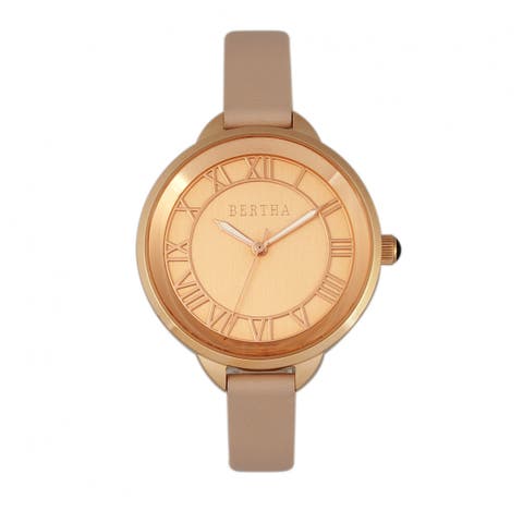 Madison Sunray Dial Leather-Band Watch