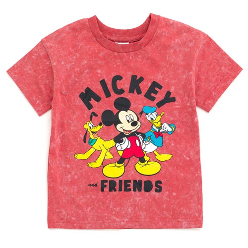 Disney Mickey Mouse & Friends Wash T-shirt & Shorts Set In Red