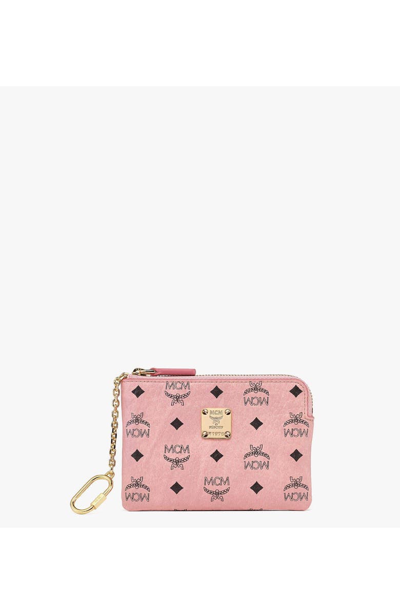 MCM Aren Card Pouch in Visetos, Main, color, Pink