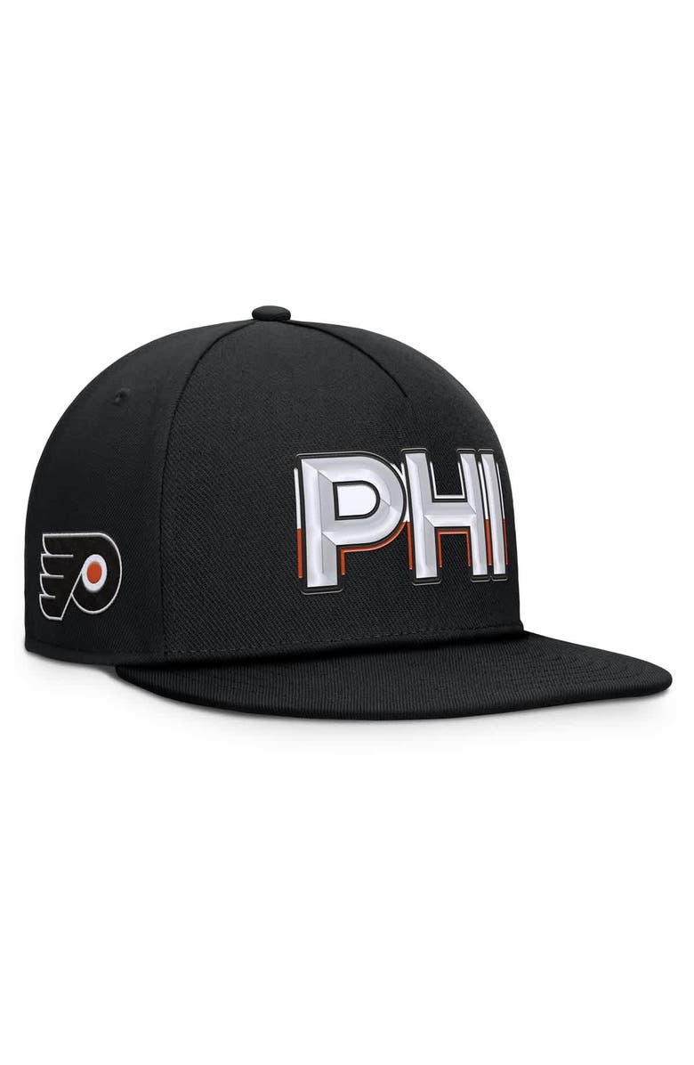 FANATICS Men's Fanatics Black Philadelphia Flyers Authentic Pro Rink Team Code Snapback Hat, Main, color, Black