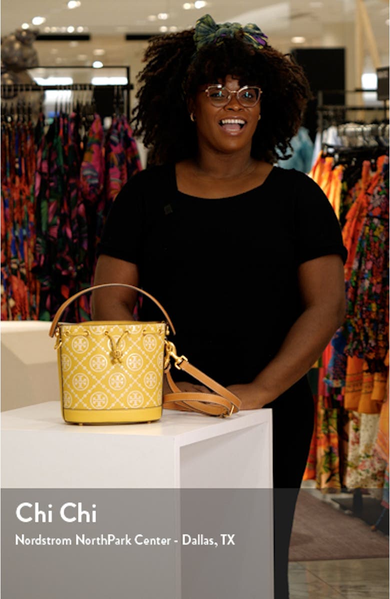 T Monogram Embossed Bucket Bag, sales video thumbnail
